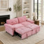 Canapé-lit convertible 73 po en velours rose avec matelas coulissant