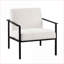 Fauteuil d'appoint en métal blanc cassé Millie, sièges confort rembourrés pour adultes, meubles d'appoint de salon