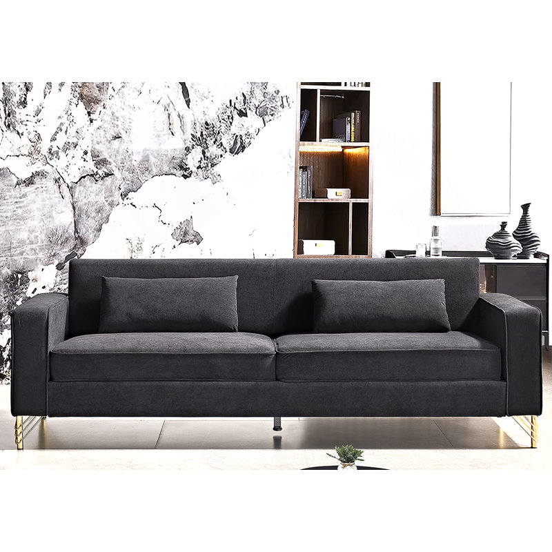 Luxueux canapé en velours pour le salon, rehaussant le confort et le style, Black