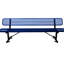 8 pi Banc d'extérieur en bleu - Robuste pour patio en métal avec revêtement, structure en métal trempé sur le siège du pied de pont, thermolaqué-1640017637