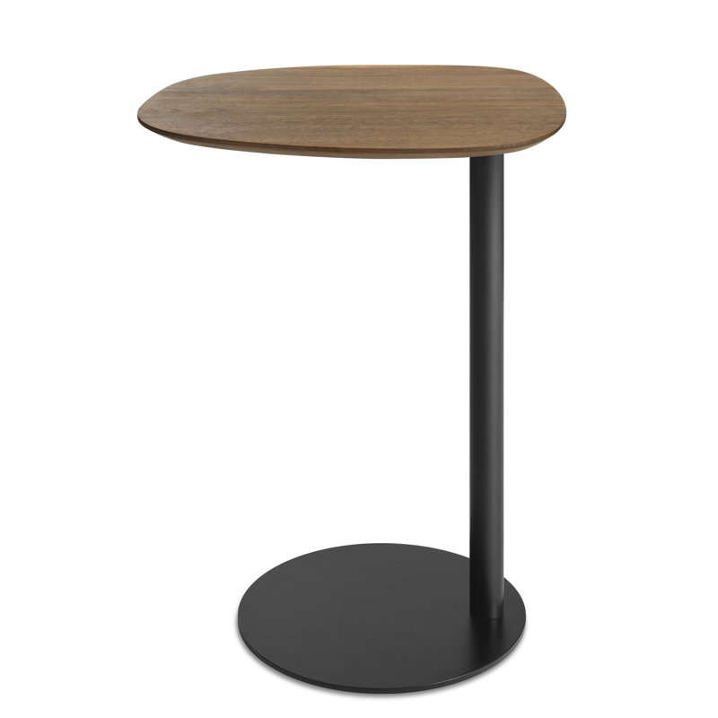 Swole Solid Wood End Table, Walnut/Black, 25" H x 20" W x 15" D