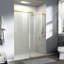 56 à 60 po X P 76 po H Porte de douche coulissante simple sans cadre (6 mm) en verre trempé au fini or brossé | Idée de cadeau-124319205