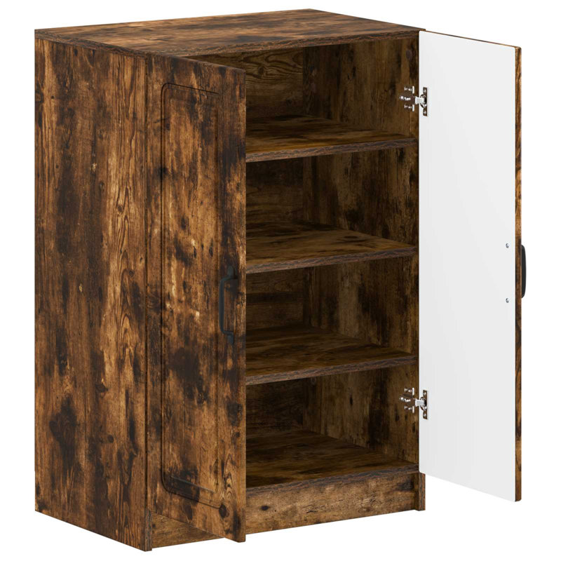 Shoe Storage Cabinet, Smoked Oak