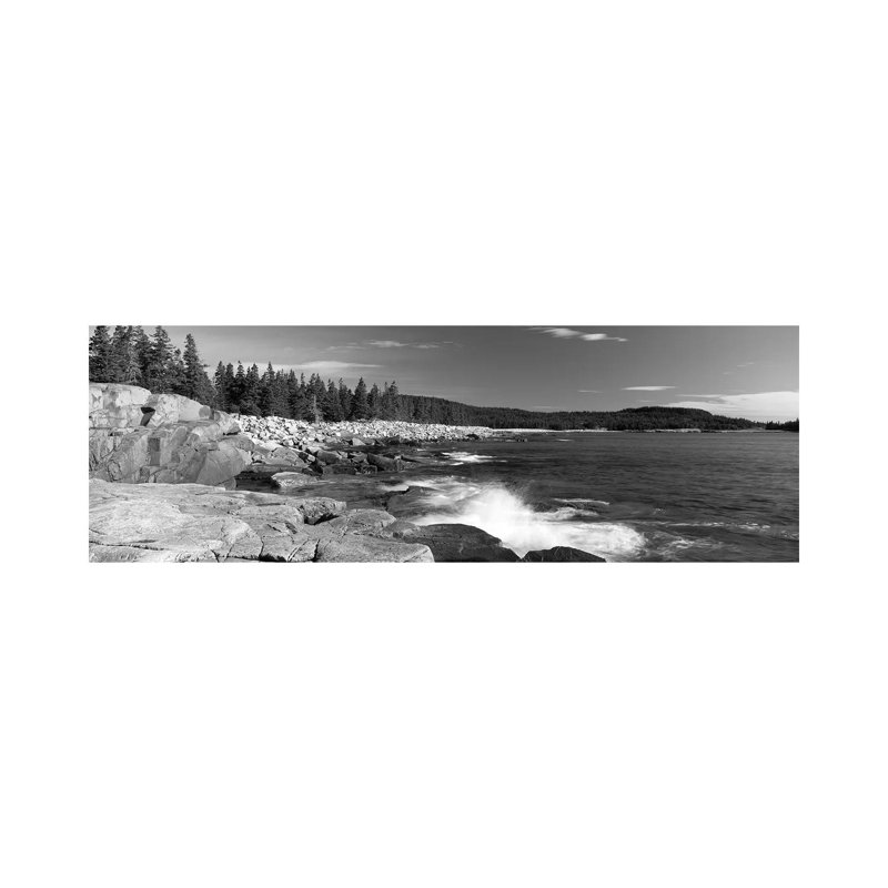 Waves Breaking On Rocks At The Coast, Acadia National Park, Schoodic Peninsula, Maine, USA by Panoramic Images - Wrapped Canvas Print