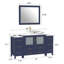 Ensemble de meuble-lavabo simple 60 "avec miroir 60"-62326229