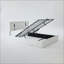 Lit plateforme relevable avec rangement intégré, revêtu de similicuir, tête de lit DEL RVB réglable, ports de chargement USB-C et sommier à lattes métalliques, lit moderne à assistance hydraulique-167360284-167360281
