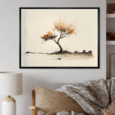 «Lonely Autumn Watercolor Tree III», reproduction