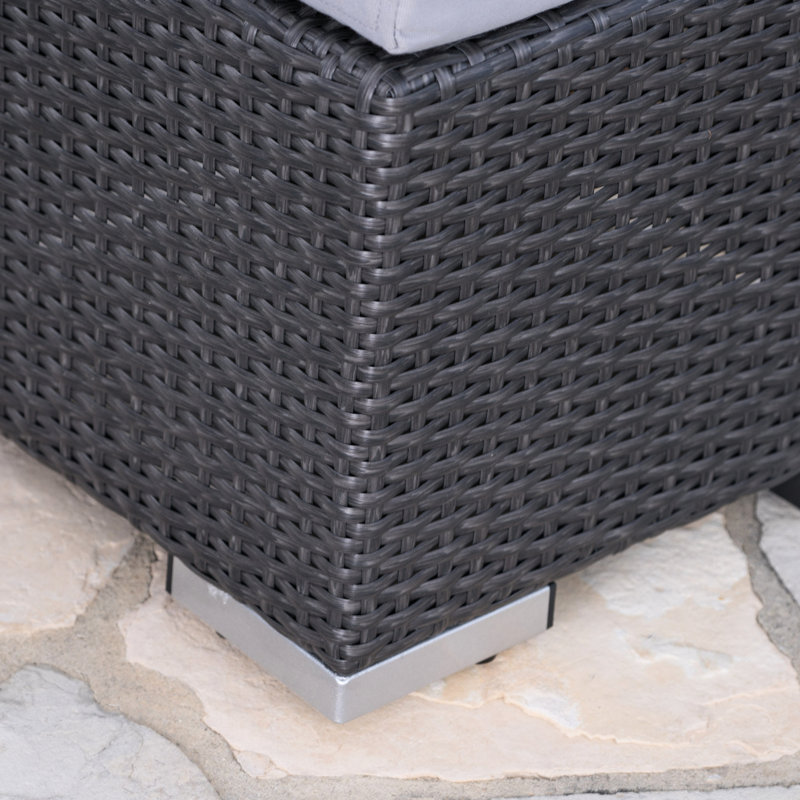 Chic Outdoor Lounge Addition - Grey And Silver, Pe +Iron, Waterproof Material, 16.51 In Enjoy Outdoors With Delight Piece Grey+Silver, & Iron, Material