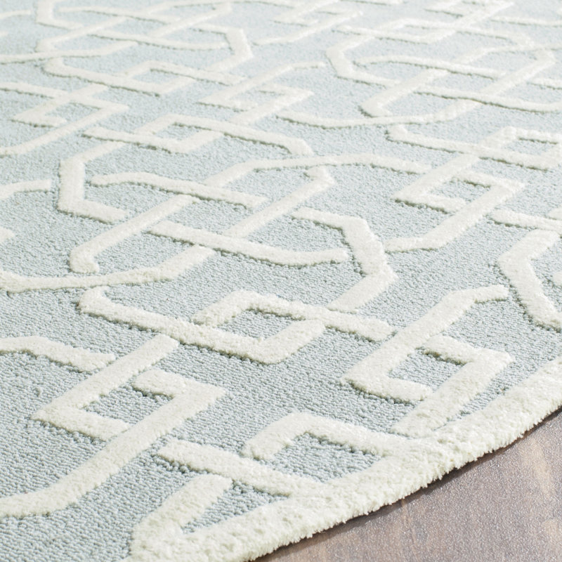 Sheeran Newport Hand Hooked Cotton Pile Geometric Rug, Round 6'