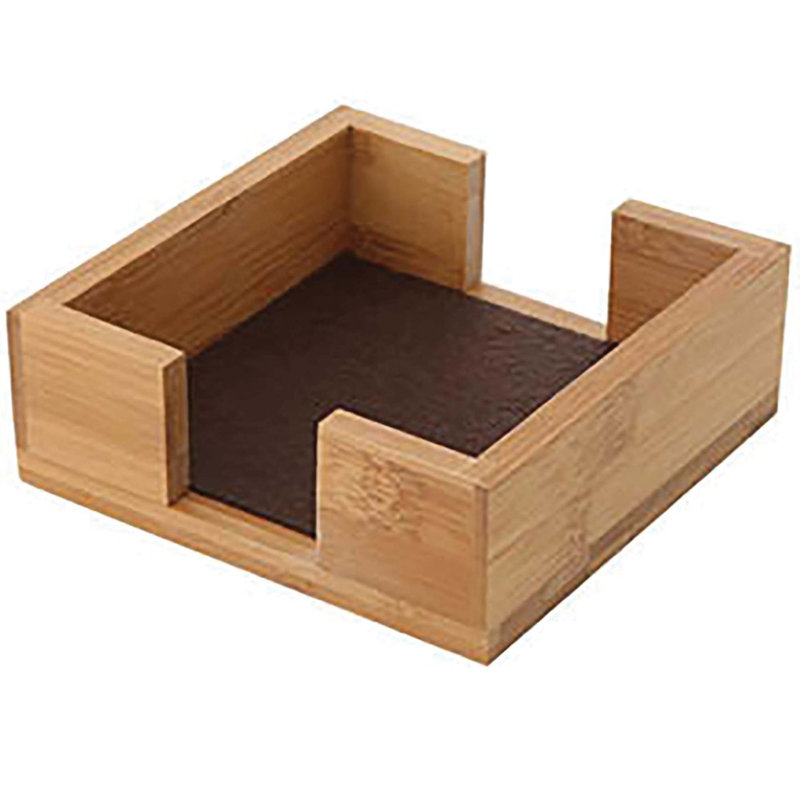 Bamboo Wood Square Coaster Holder
