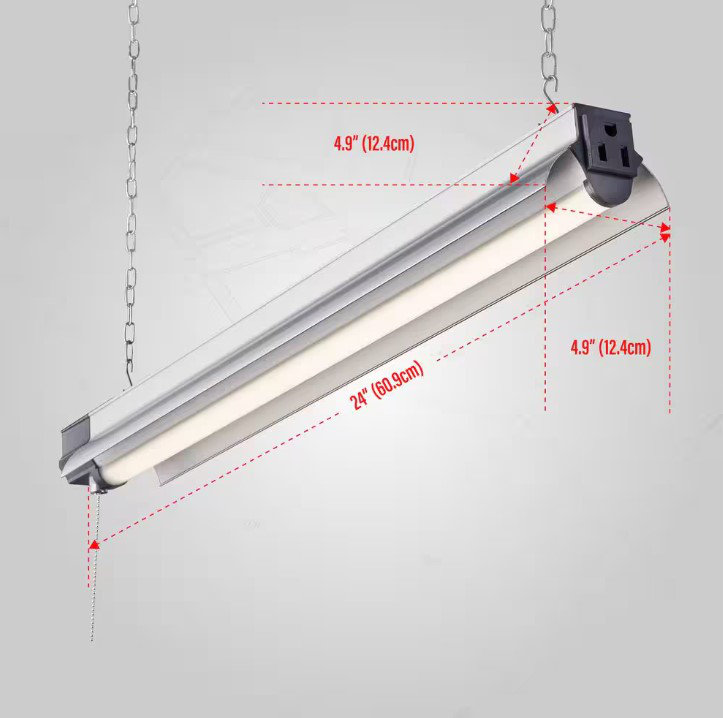 Silver Aluminum LED Linear Shop Light 4-Pack