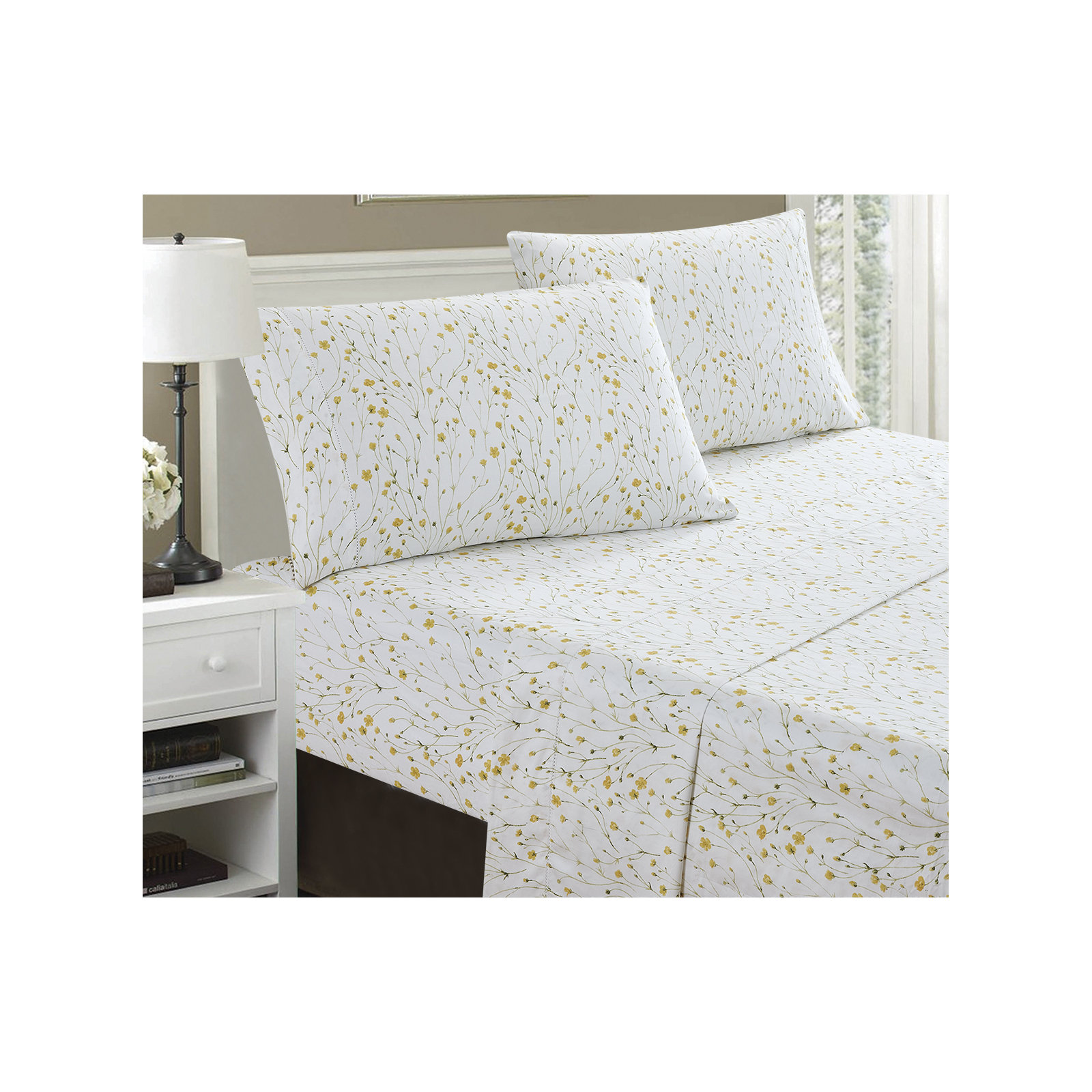 Avoca Sateen Sheet Set, Cal.King Sheet Set + Fitted Sheet + 2 Pillowcases