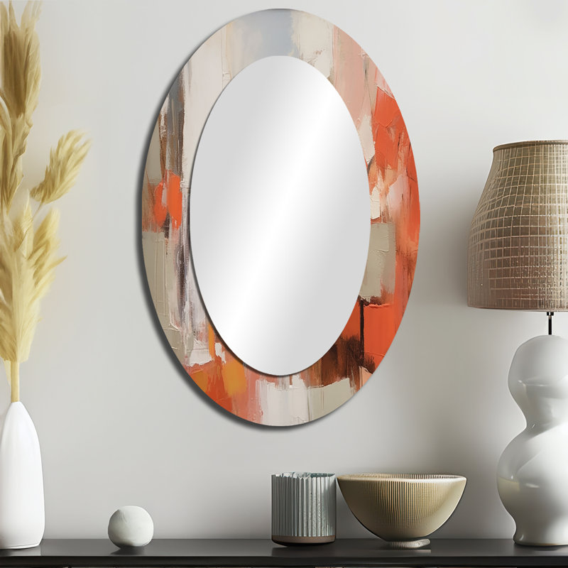 Décoration miroir orange orange Minimalims Enchantment II - Orange, 36 po x 24 po