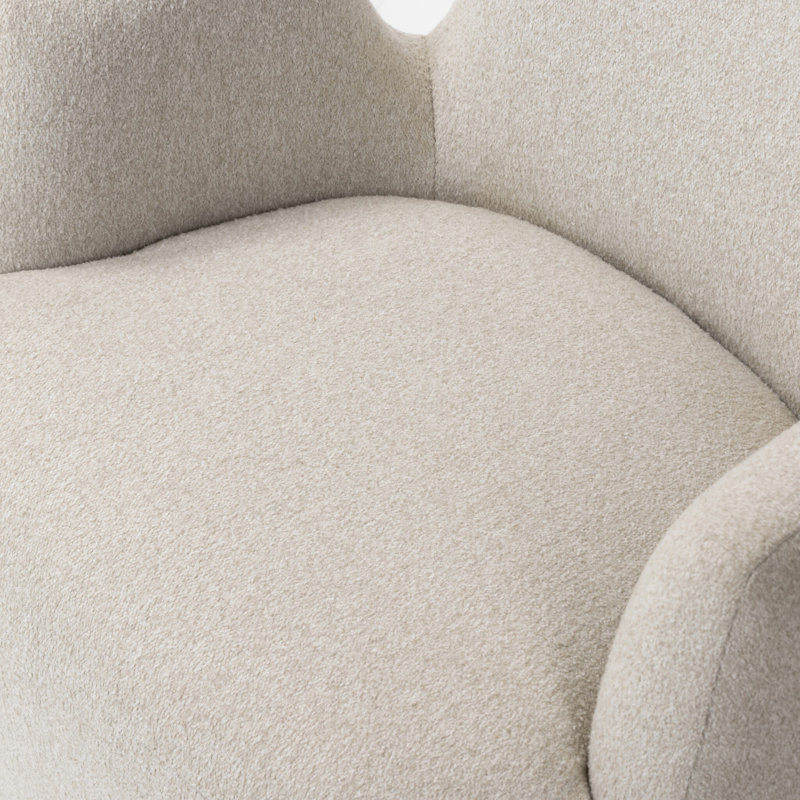 Reed Swivel Armchair, Crete Pebble Polyester