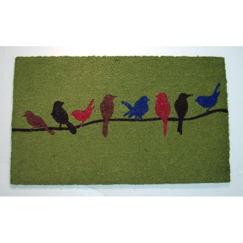 Oiseaux colorés de 30 po x 18 po tapis de porte extérieur antidérapant Cantara