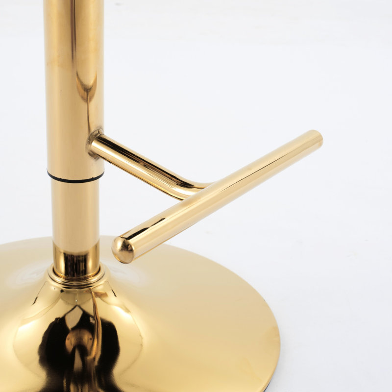 2 pièces pivotantes, revêtement en velours noir, base plaquée or, siège ergonomique pour pub et îlot de cuisine réglables, hauteur de 25 à 33 pouces, pivotant à 360 °, dossier