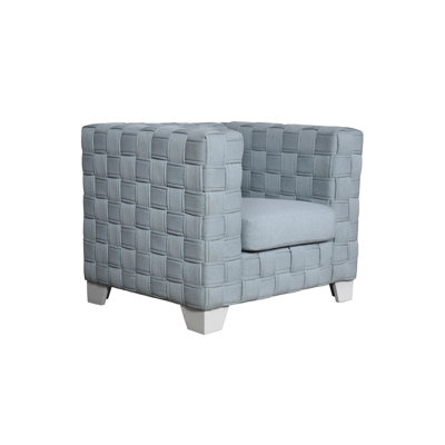 Blue Chenille Chair: Strong Wooden Frame, Soft Foam Padding Fashionable Teen Fabric, Wood Support