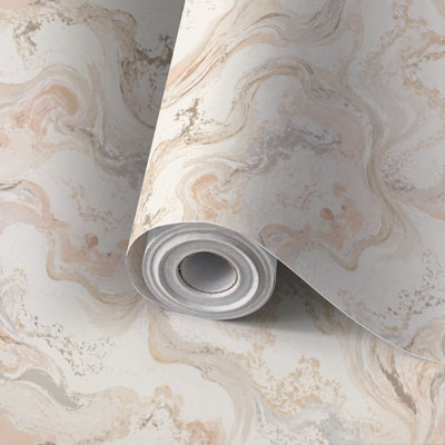 Peel and Stick Wallpaper Contact Paper cream breccia travertine marble for tile floor abstract light brown Self Adhesive and Removable 24in x 118in(60x300cm)