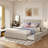 Classic Button-Tufted Upholstered Platform Bed with 2 Drawers and Trundle-1899688296