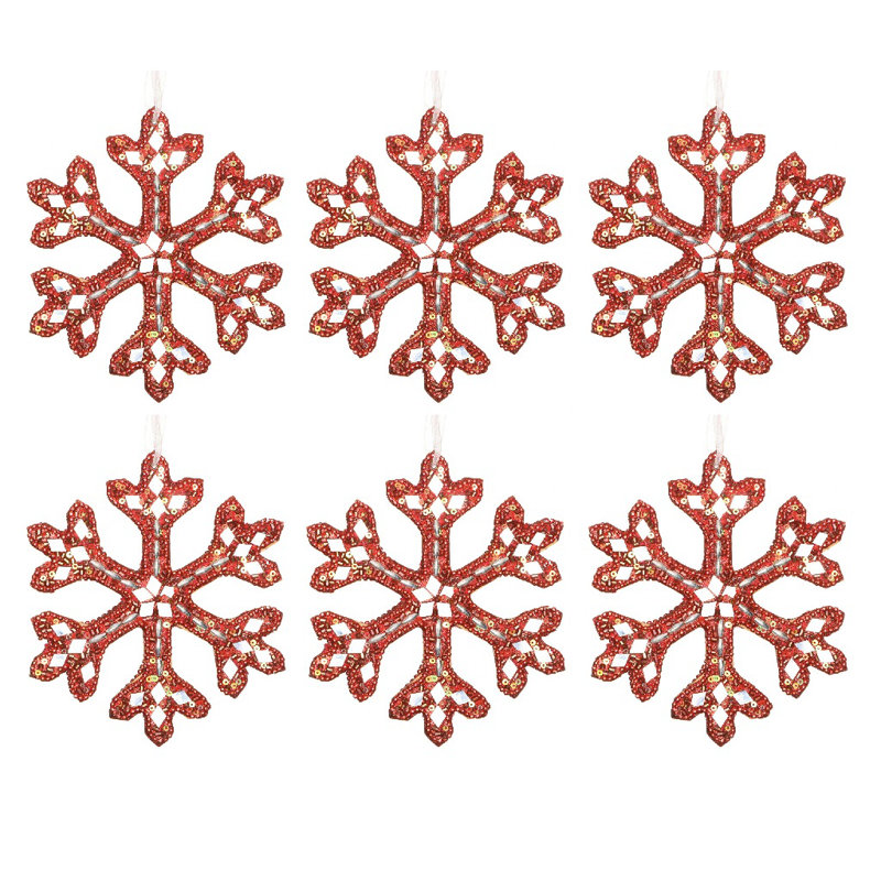 12.5cm Handmade Wood Holiday Shaped Ornament, Red