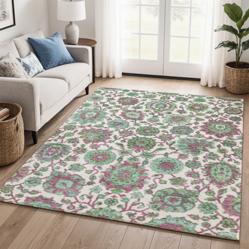 Tapis de qualité supérieure lavable à la machine Mayfield AMF2187 global, Menthe, 9 pi x 12 pi