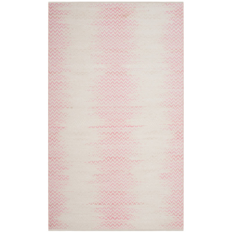 Burke Hand Woven Cotton Striped Rug, Rectangle 5' x 8'