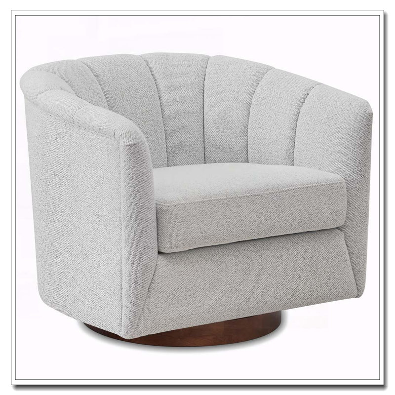 Fauteuil demi-tonneau pivotant à 360 degrés, Ivoire ivoire