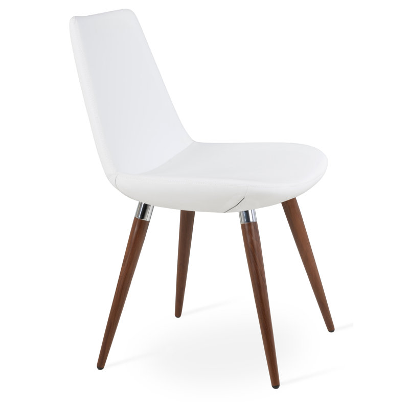 Chaise Eiffel, Noyer / Chrome, Blanc