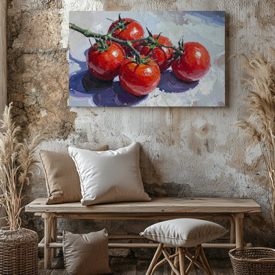 Wall Art Canvas Cherry Tomato Vine Canvasstylized Fresh Produce