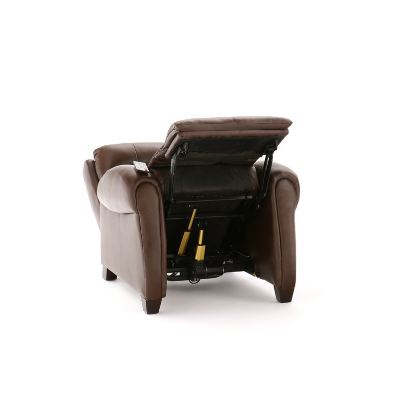 Fauteuil de massage inclinable et chauffant en cuir véritable Saturn