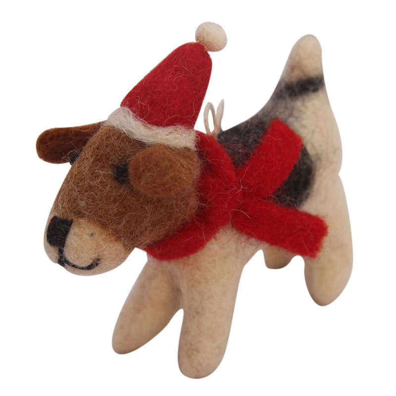 Ornement figurine suspendu santa hat beagle