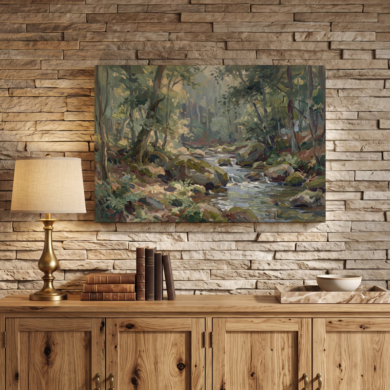 Multicolore, toile de forêt, peinture de paysage, art mural peint pour le salon, la salle à manger et la chambre à coucher