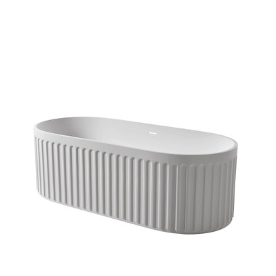 67" Luxury Handcrafted Stone Resin Freestanding Soaking Bathtub With Overflow In Matte White, Cupc Certified - 23S13-67