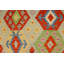Tapis bleu / rouille / beige en laine noué à la main 2 pi 7 po x 4 pi 3 po Domingue