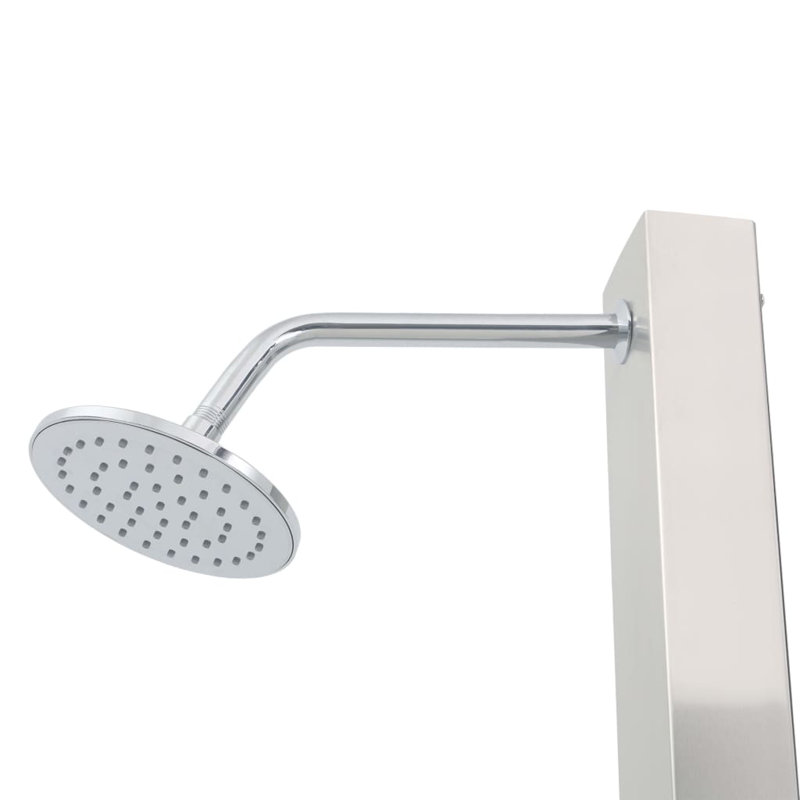 Naperville Steel Outdoor Shower and Footwash Spout, Grey/Black