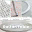 Table de salle à manger ronde en aluminium avec osier et parasol-989740088