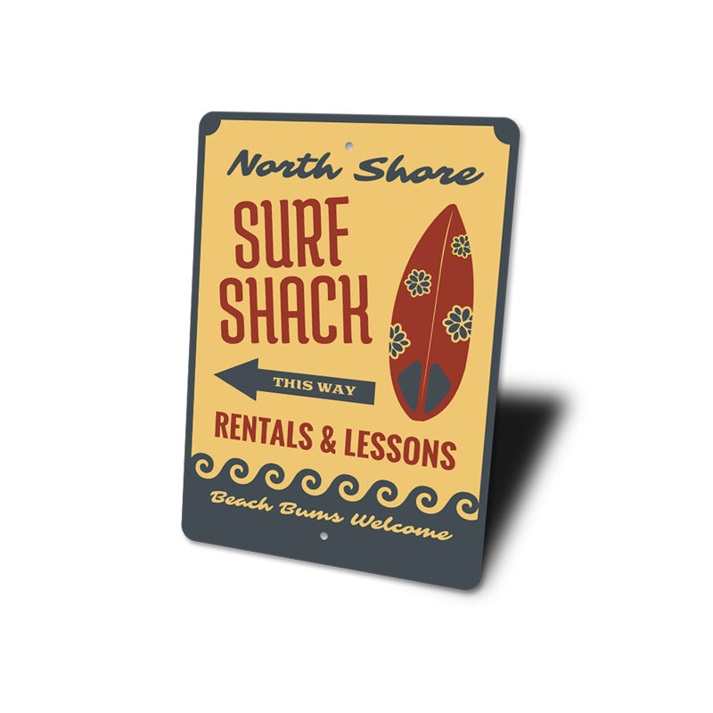 Panneau Surf Shack This Way, H 14 po x l 10 po x P 0,04 po