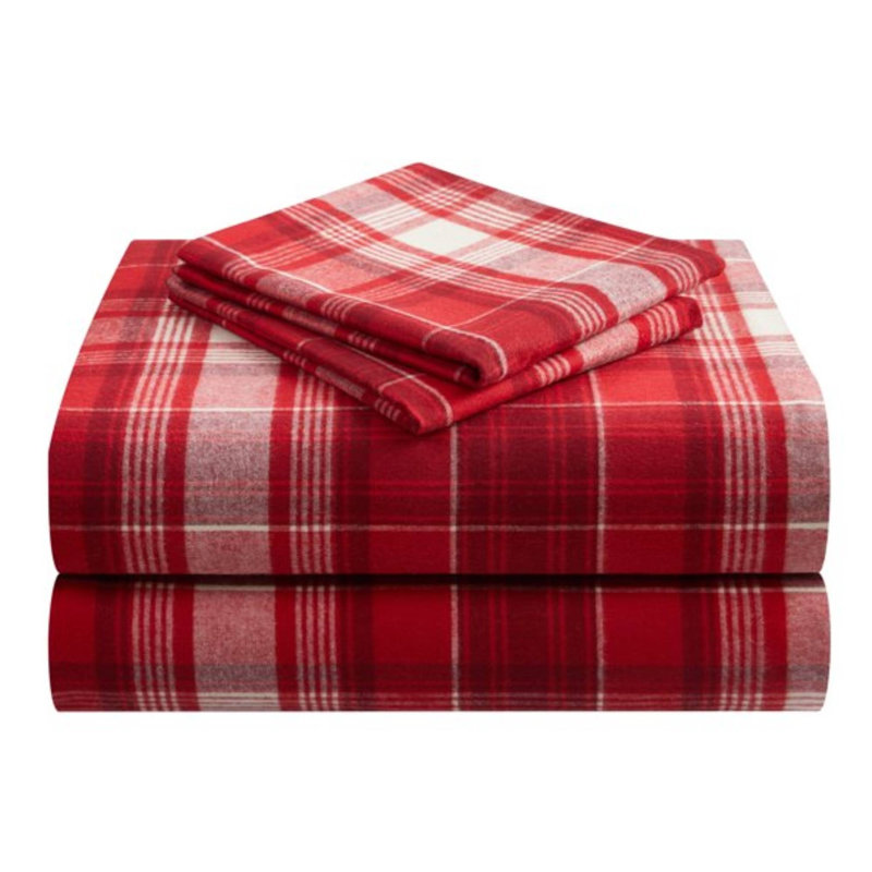 Ensemble d'édredon standard en coton 3 pièces, Édredon double / grand + 2 taies décoratives sta, Rouge