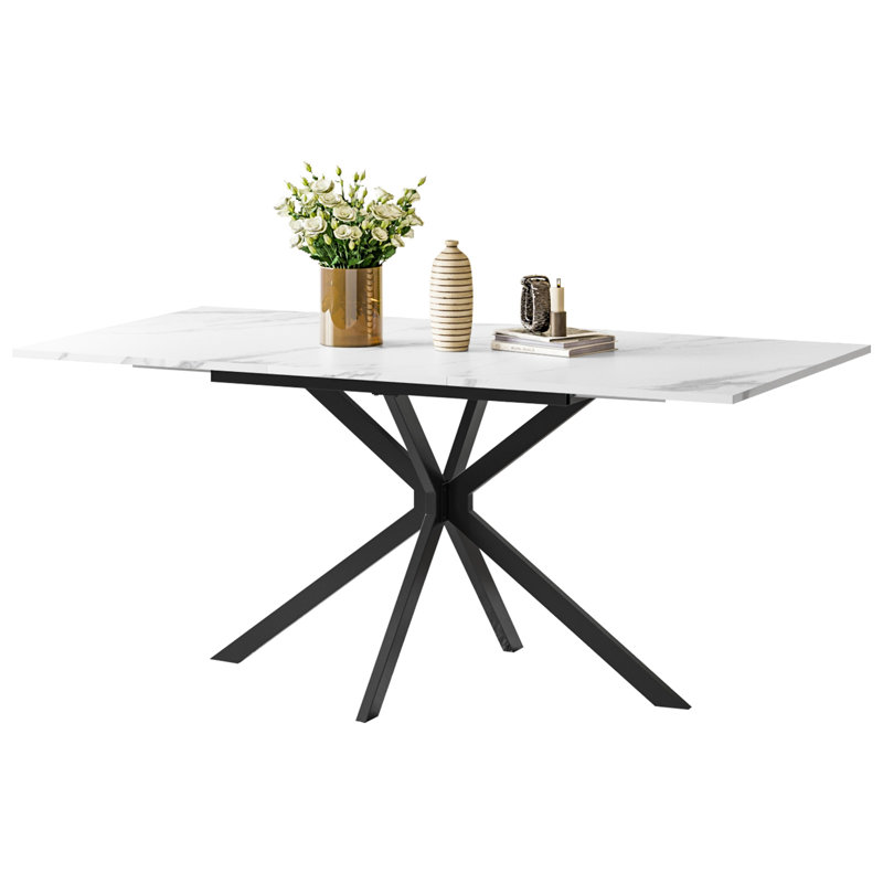 6 - Person Drop Leaf Dining Set, Brown, White