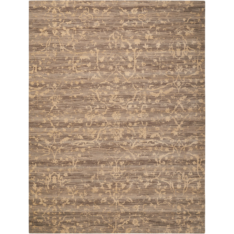 Tapis éclectique brun Dewitt, Rectangle 8 pi 6 po x 11 pi 6 po