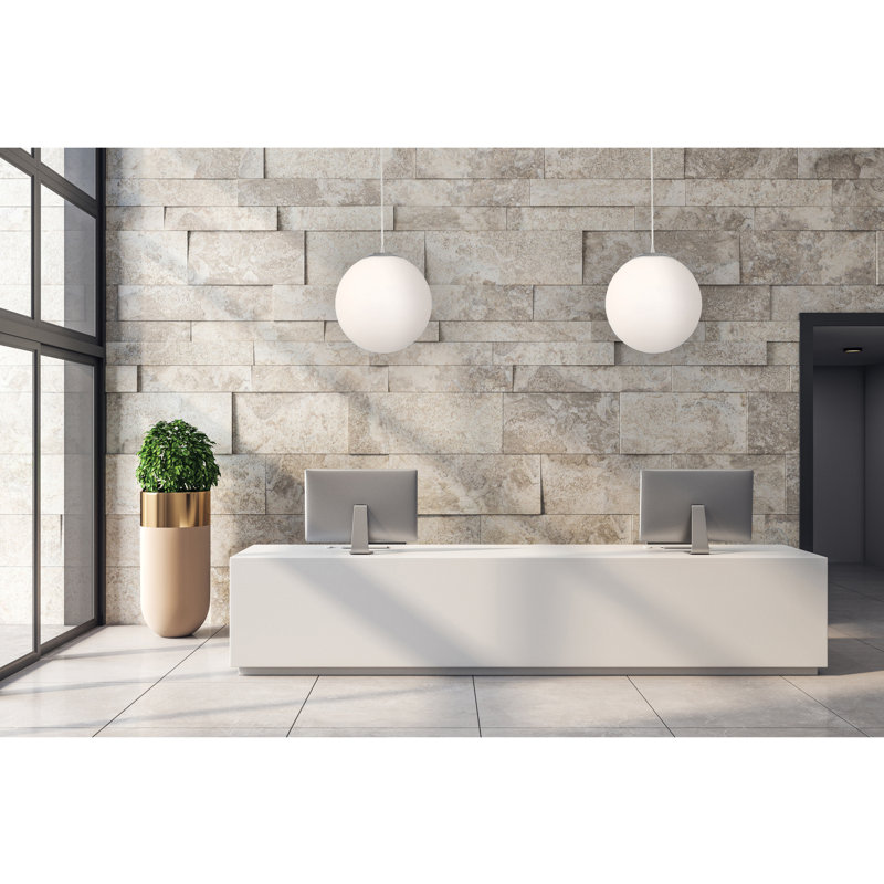 Luminaire suspendu sphère 1 lumière Arwa, Acier brossé, H 11 po x l 10 po x P 10 po