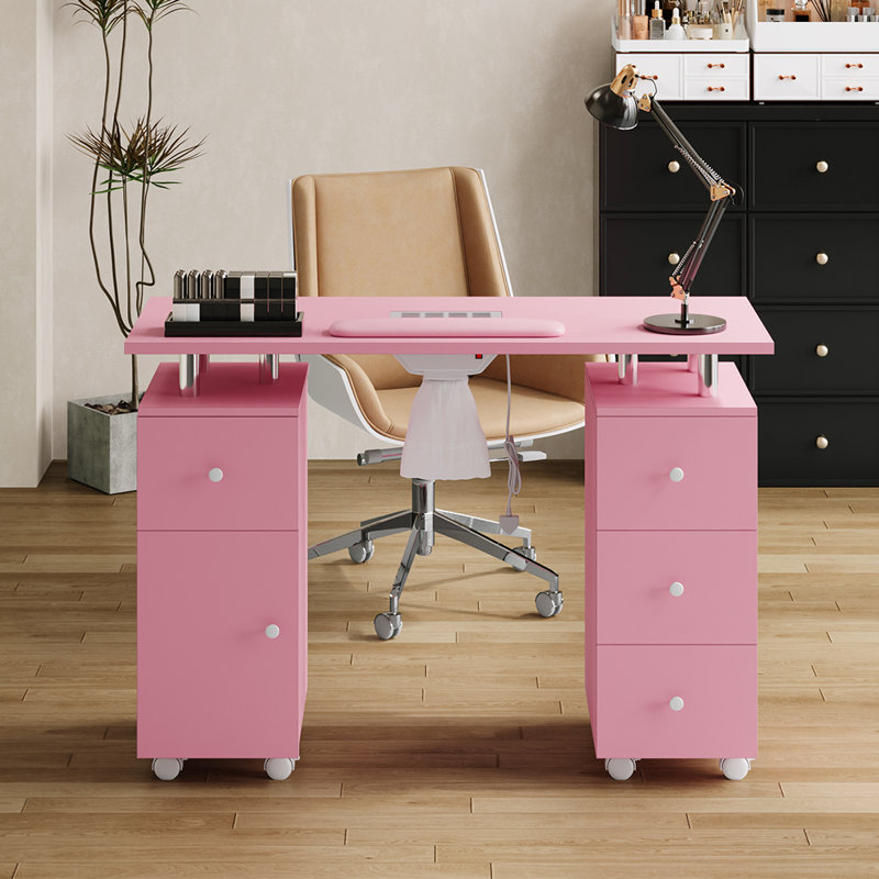 MDF；Particleboard Makeup Organiser, Pink