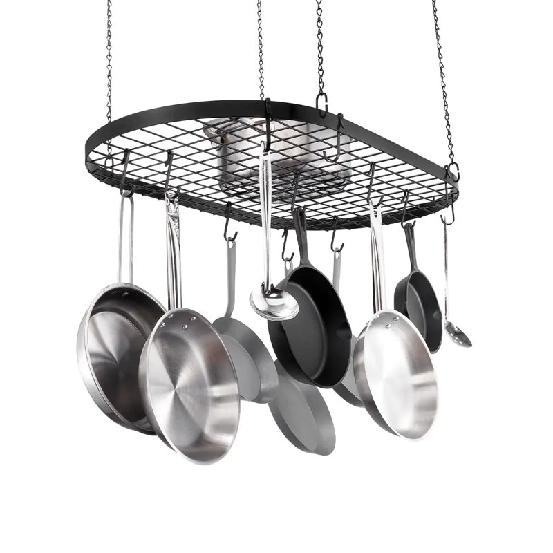 Support à casseroles suspendu pour plafond suspendu de 36 pouces avec crochets de 20 pouces