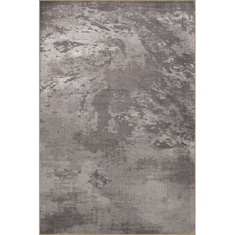 Tapis décoratif moderne à motif abstrait gris, Tapis de couloir 3 pi 3,37 po x 6 pi 6,74 po
