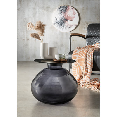 Ashwika Glass Top Pedestal End Table