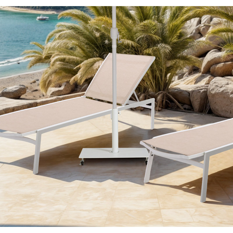 Base de parasol en acier Belize, Blanc