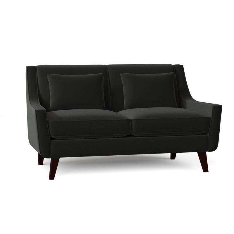 Gros Upholstered 61'' Loveseat, Bella Hunter Performance Velvet