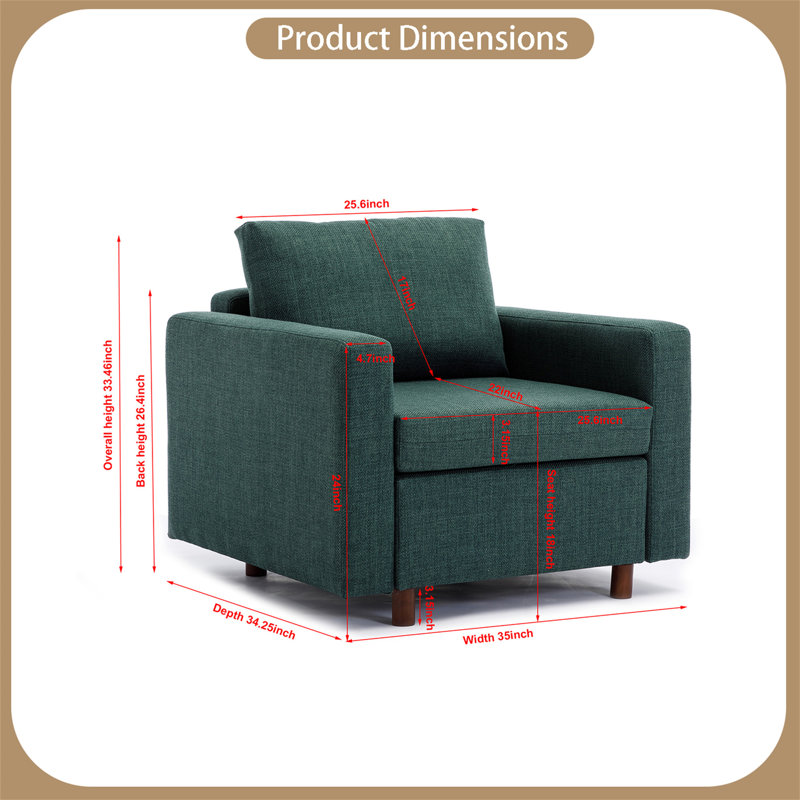 Fauteuil Demichael, 100 % lin vert