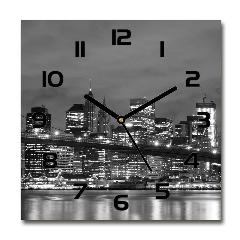 Harielson Glass Wall Clock, Black