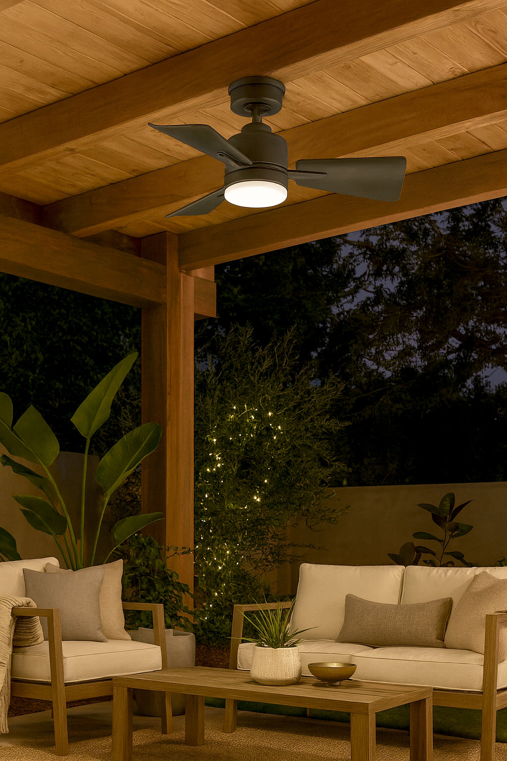 Leventhal 30" Ceiling Fan with Light Kit, Matte Black